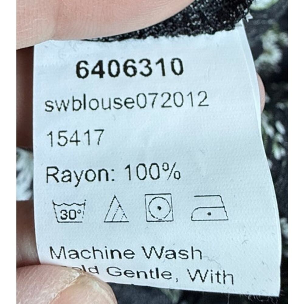 Womens Plus Size Blouse Tassel Tie Neck Lanter Sleeve Daisy print Size 2XL - Picture 13 of 14